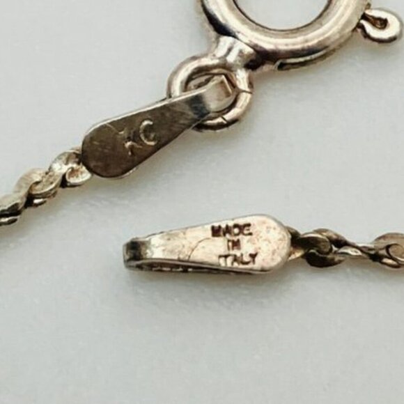 Sterling Silver Comb Pendant Necklace on Twisted Serpentine Chain - Picture 9 of 11